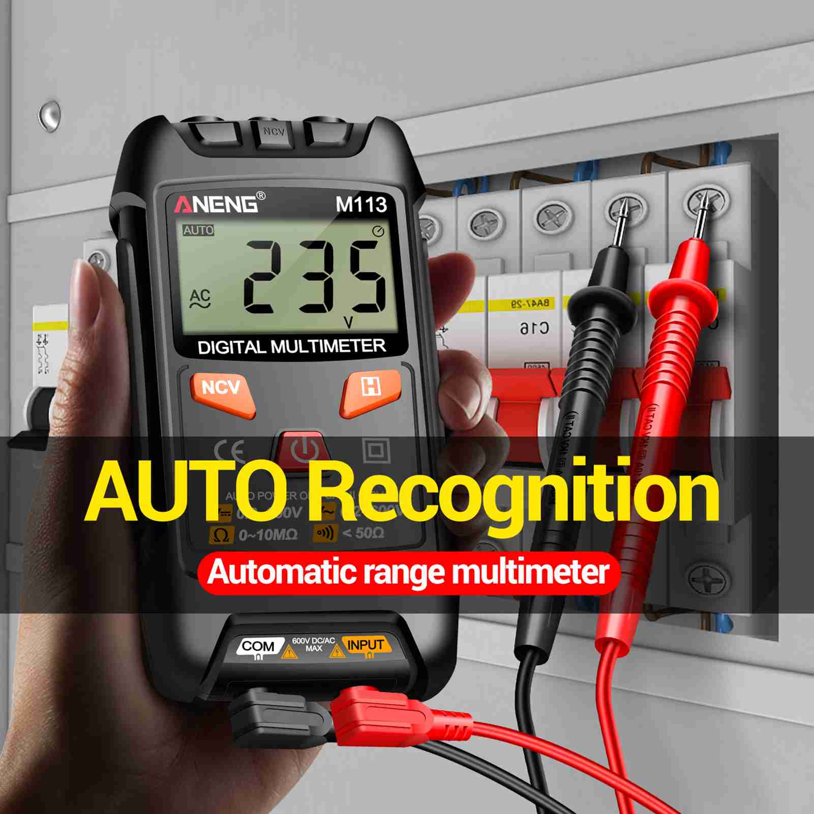Mini-multimeter Mit 1999 Zählwerten, Intelligenter Identifizierung, Digital, Tragbar, Multifunktional, Spannungs- Und Widerstandsmessgerät.