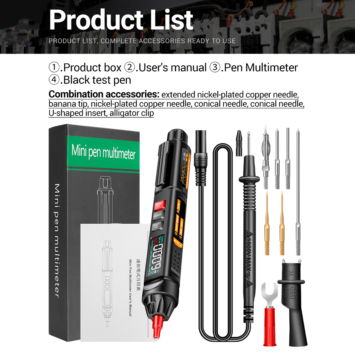 Aneng A3009 Mini-stiftmultimeter Mit Sprachausgabe, 6000 Spannungszählwerten, Va, Invertierter Bildschirmanzeige, Taschenlampe, Ncv-tester Für Spannungs- Und Widerstandsmessung.