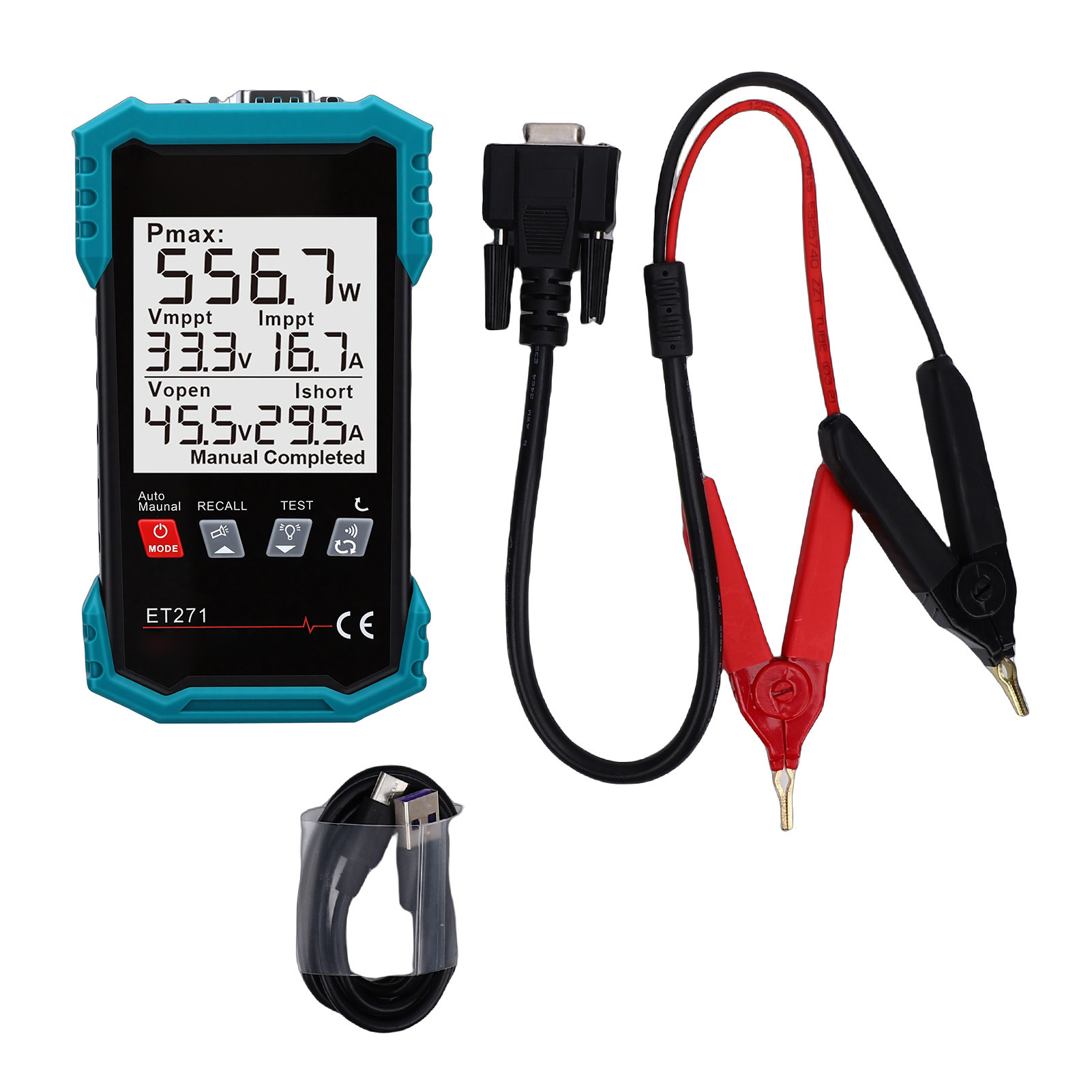 Maximal 2000w 40a Mppt Solarpanel-tester, Pv-detektor, Leerlaufspannung, Kurzschlussstromprüfung, Hintergrundbeleuchtung, Datenhaltefunktion.