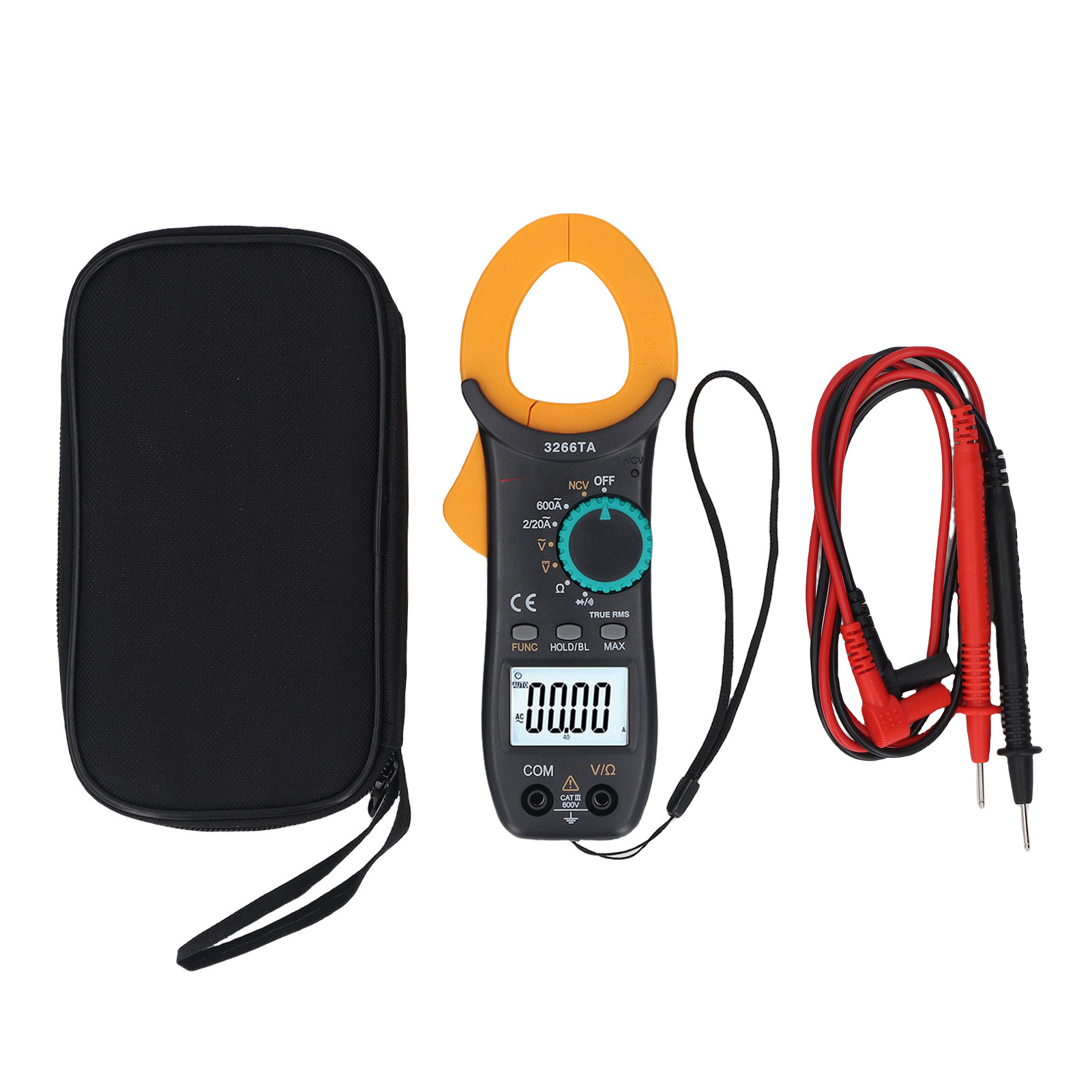 Digitales Zangenmultimeter, 1999 Zähler, True Rms, Ncv-erkennung, Wechselstrom, Gleichspannung, Widerstand, Diode, Durchgangsprüfung.