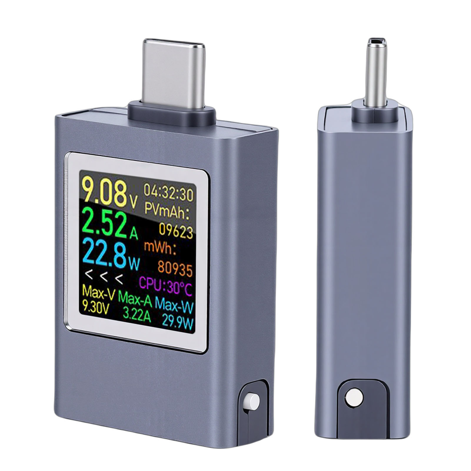 Usb-c-multifunktionstester, Spannungsmesser, Strommesser, Farbbildschirm, Digitales Multimeter Zum Laden Elektronischer Geräte.