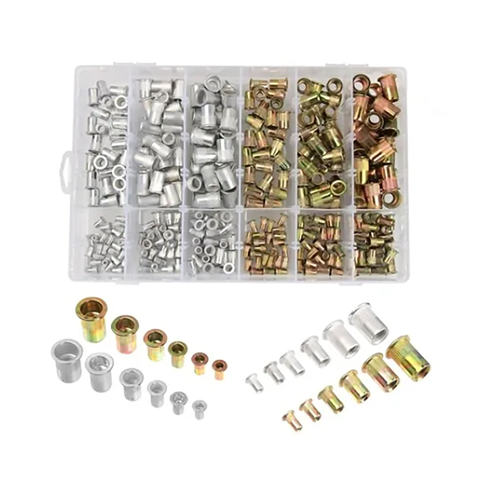 M3 M4 M5 M6 M8 M10 Nietmutternsatz, Verzinkt Und Aluminium Flachkopf, Gewindeeinsatzmuttern, 300 Stück.