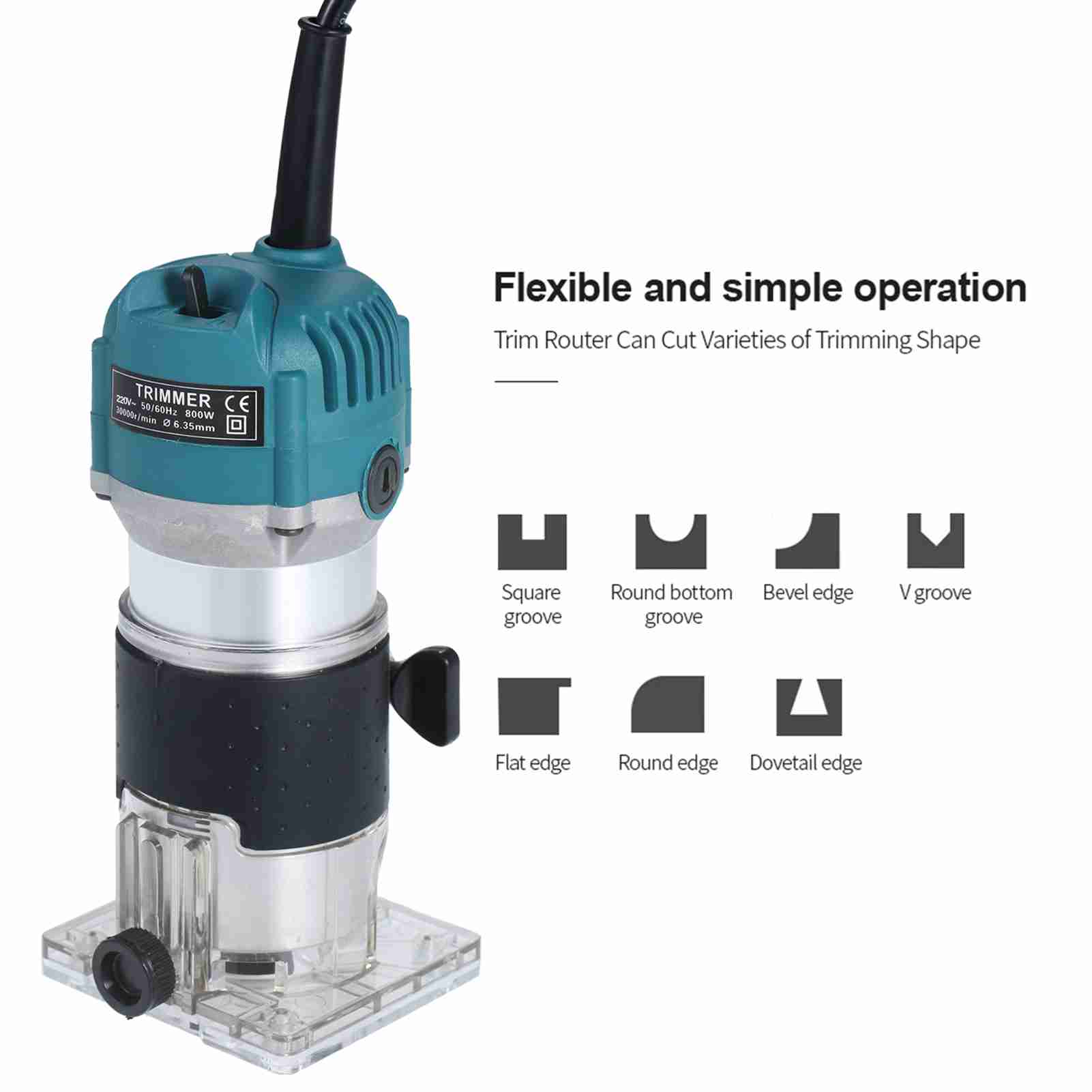 Kompaktes 800-w-holzfräsen-set, 220-v-elektro-trimmer Mit 15 Bits.