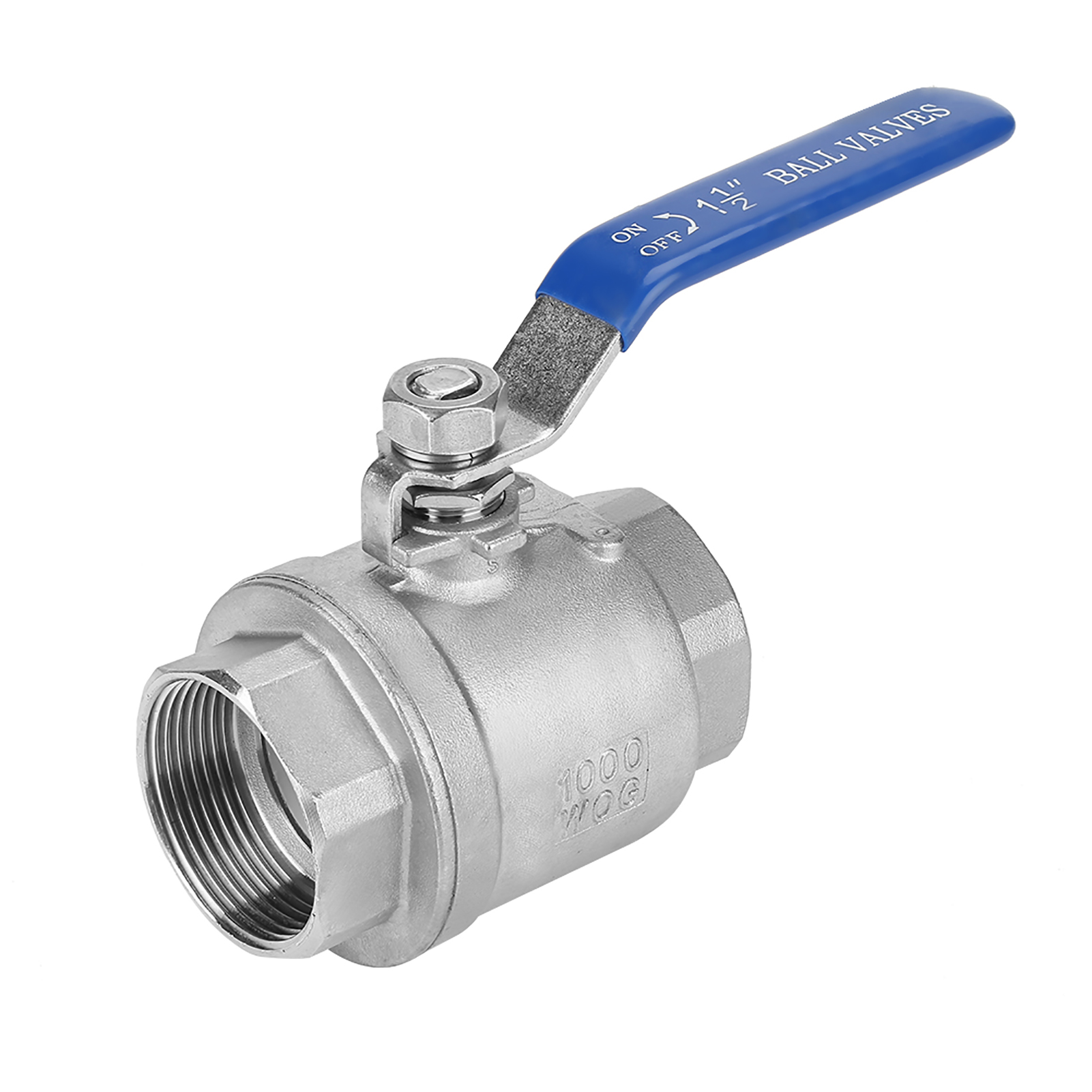 Kugelhahn Aus Edelstahl 304, 1-1/2" Dn40 – 1000 Wog, Zweiteilig, Gewinde