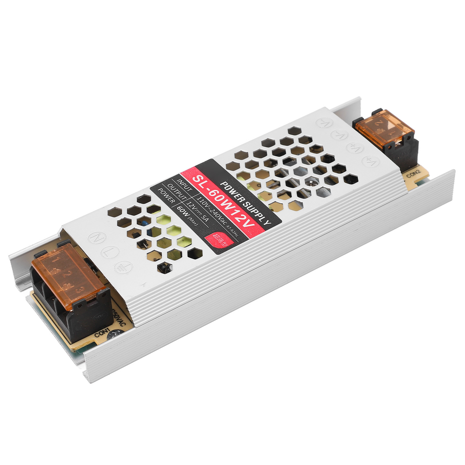 Led-netzteil, Ultradünne Streifenausführung, Transformator Mit Gehäuse Aus Aluminiumlegierung, 12 V, 5 A, 60 W.
