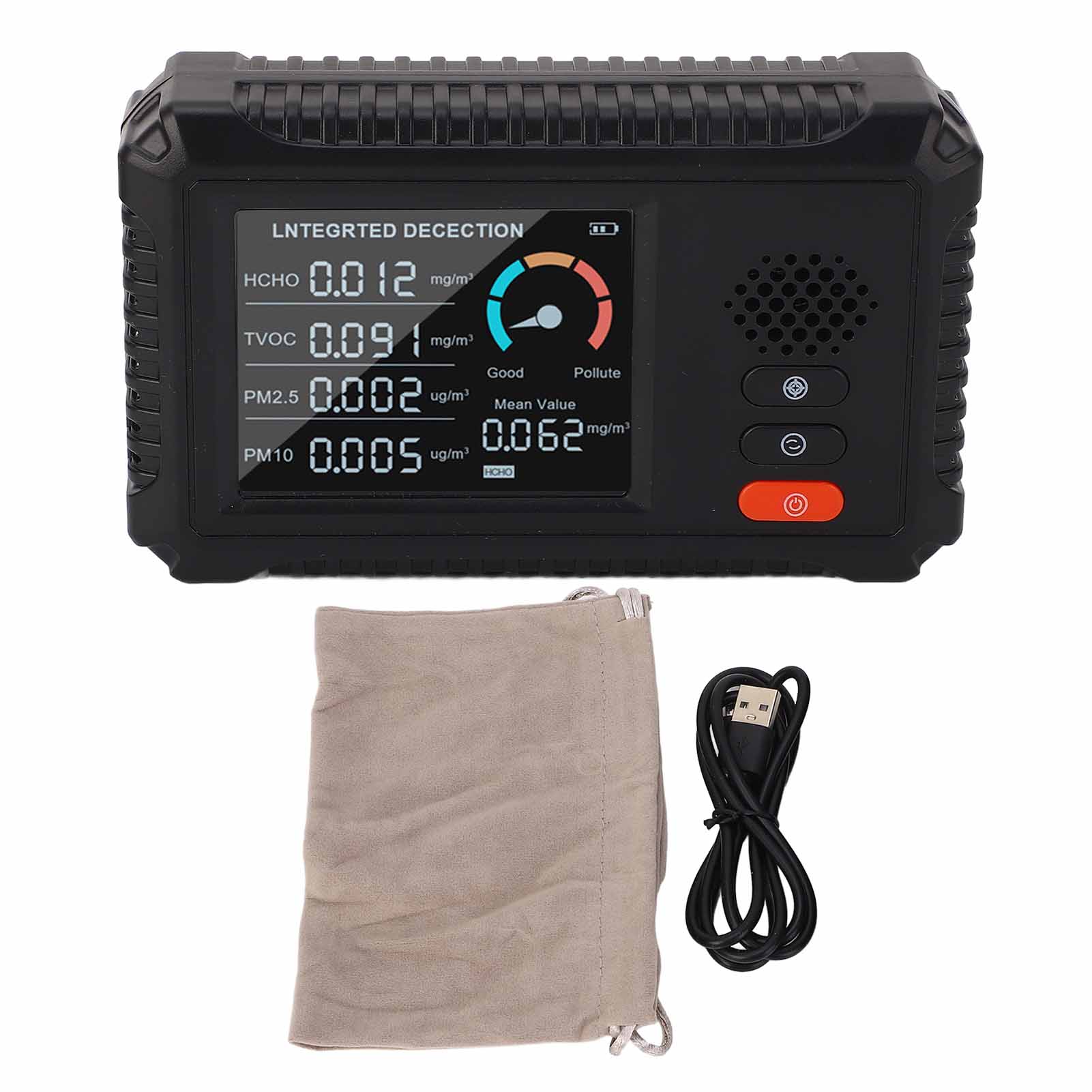Hcho Tvoc Pm2.5 Pm10 Luftqualitätsdetektor, Tragbares Indoor-testgerät Für Zuhause, Auto, Zelt, Reisen, 5v.