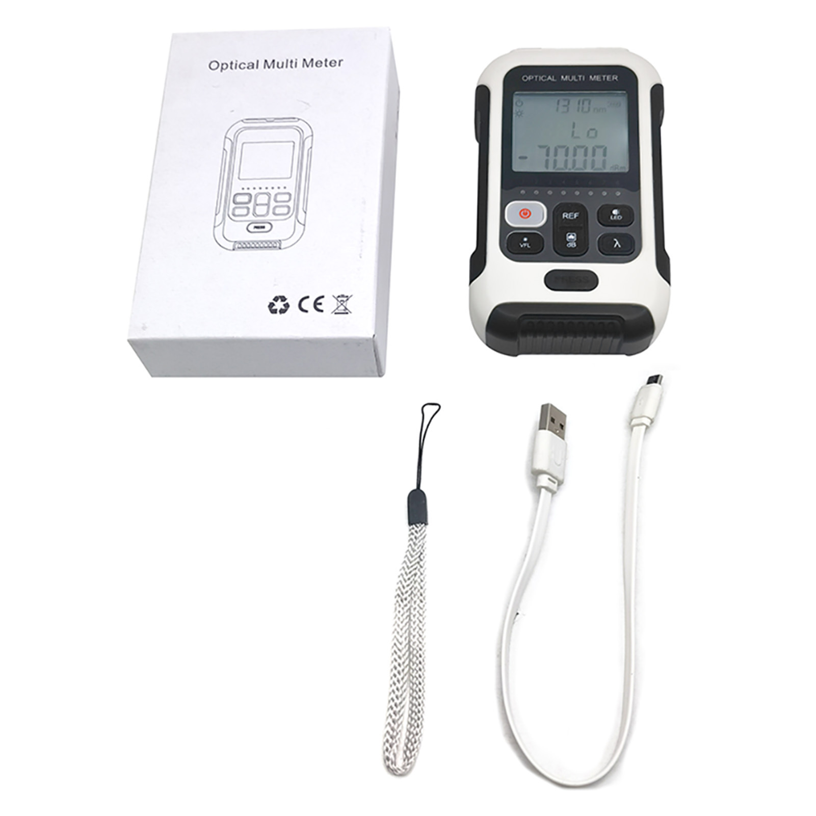 Tragbares 4-in-1 Glasfaser-leistungsmessgerät, Wiederaufladbarer Digitaler Tester - 70-+ 10dbm Für Die Kommunikationstechnik.