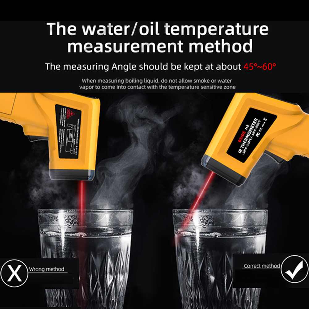 -50 530 ℃ Tragbares 12:1 Laser-infrarot-thermometer Mit Zielpositionierung, Berührungsloses Digitales Temperaturmessgerät Mit Lcd-bildschirm, Einstellbarem Emissionsgrad-pyrometer Für Industrieküchen