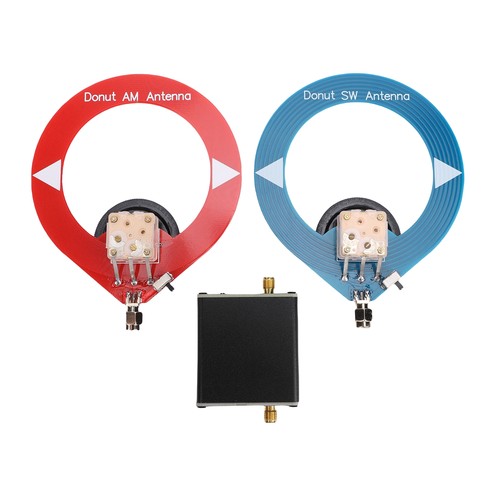 2 Stück Blaue Donut-antenne Sw 4 Mhz-24 Mhz Rote Am Mw 500 Khz-2000 Khz Schleife Für Indoor-radio, Heimkino-stereo-receiver, Av-audio-video-netzteilsystem.
