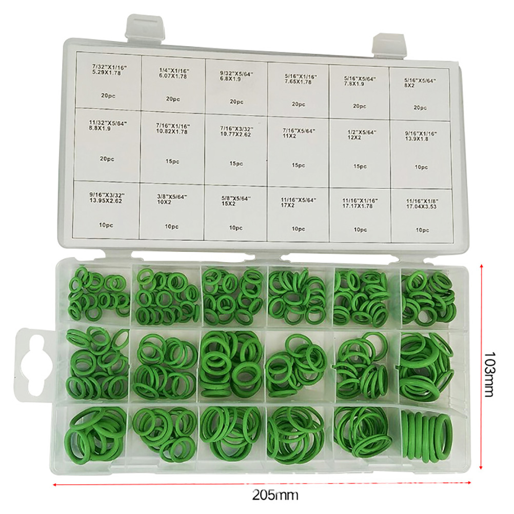 270 Stück, 18 Größen, Gummi-o-ring-sortiment Für Die Reparatur Von Klimaanlagenkompressoren An Kraftfahrzeugen, Inklusive Kunststoffbox.