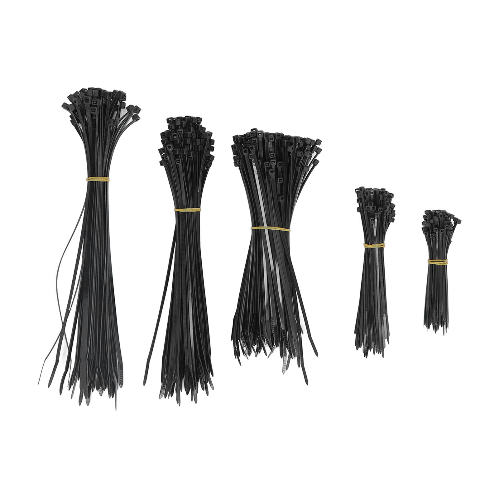 Sortiment An Nylon-kabelbindern Mit Reißverschluss, 550 Stück, Selbstsicherndes Set Für Elektrische Leitungen, Für Den Innen- Und Außenbereich, Schwarz.