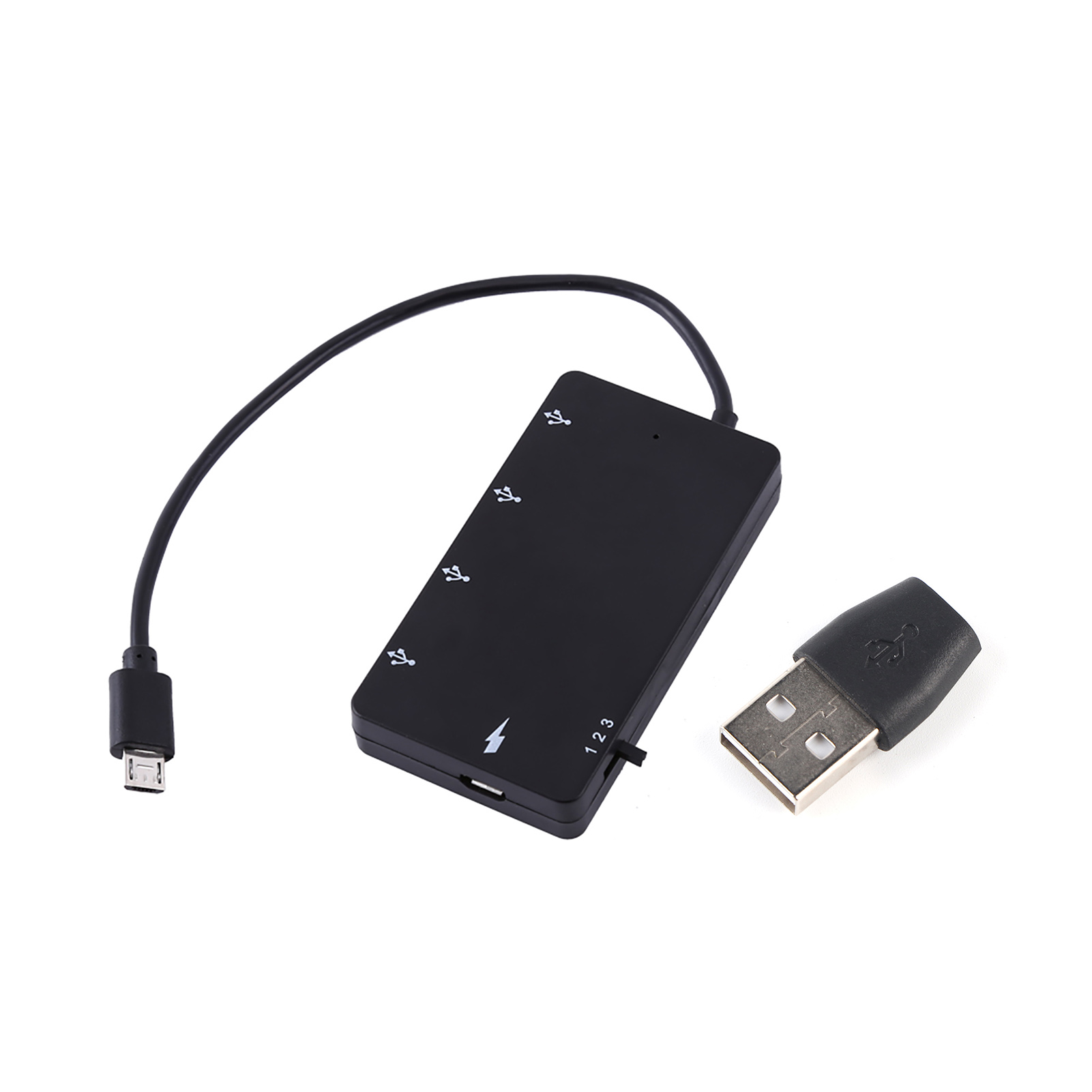 4-port Micro-usb-hub, Usb 2.0 Otg-verlängerungsadapter, Ladekabel Für Smartphone Und Tablet.