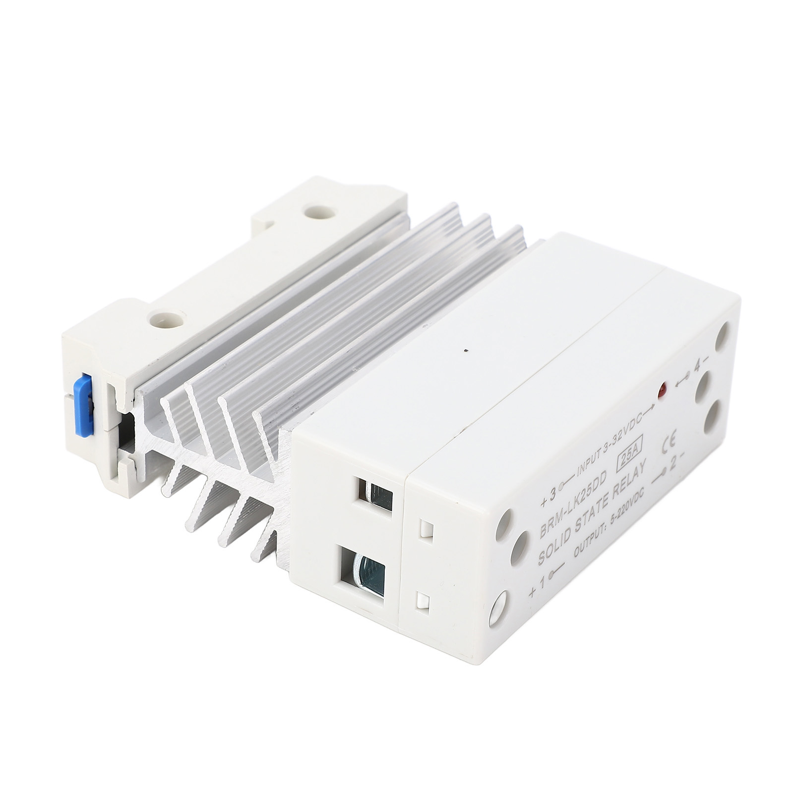 Dc-halbleiterrelais Mit Eingang 3-32 V, Ausgang 5-220 V, 25 A, Integrierte Schiene, Einphasiges Kleines Ssr Mit Kühlkörper.