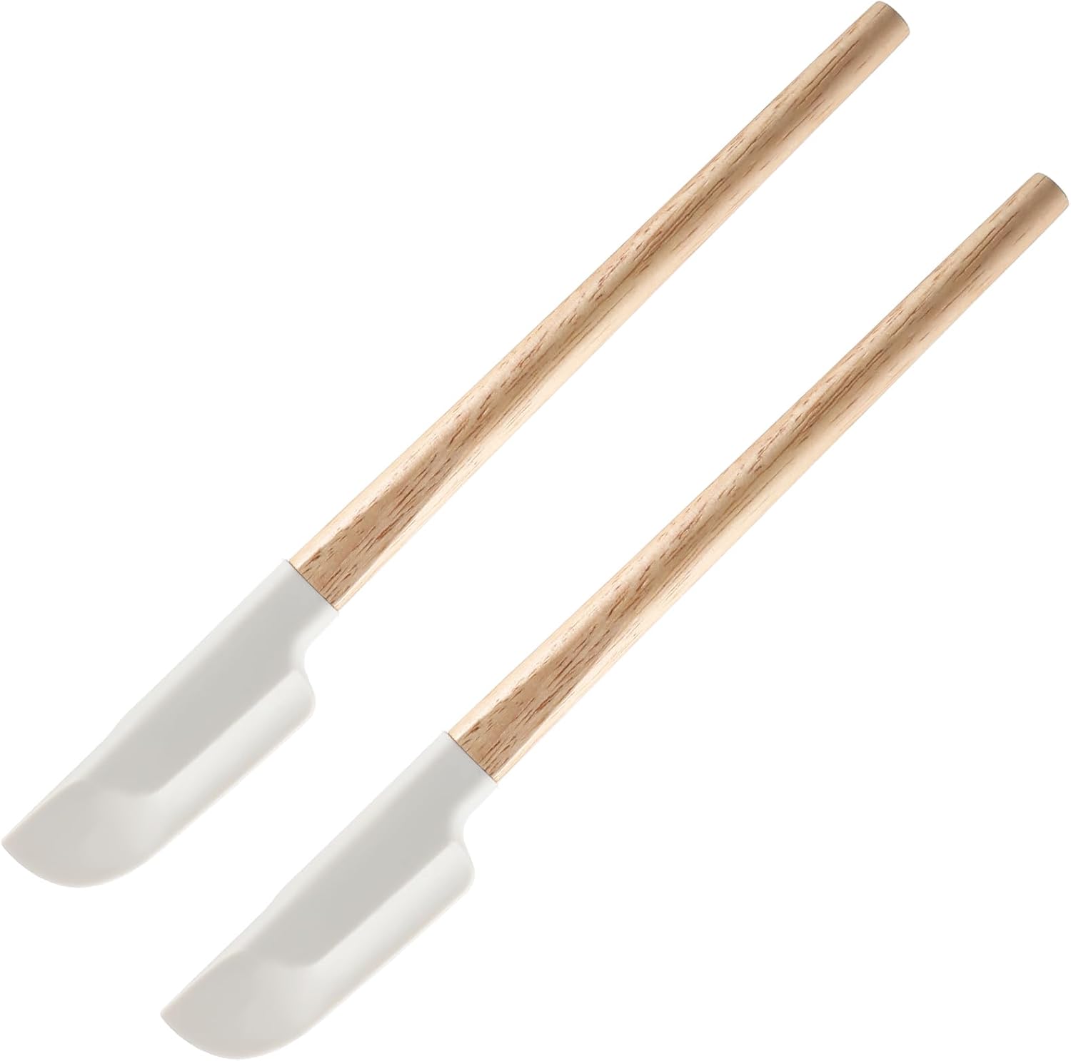 2 Stück Silikon Spatel Klein,teigschaber Klein Schmal Küche,silikonspachtel Mit Holzgriff,kleine Schaber Schmal,küchenschaber Flexibel,für Backen Mischen Kochen Rührwerkzeuge