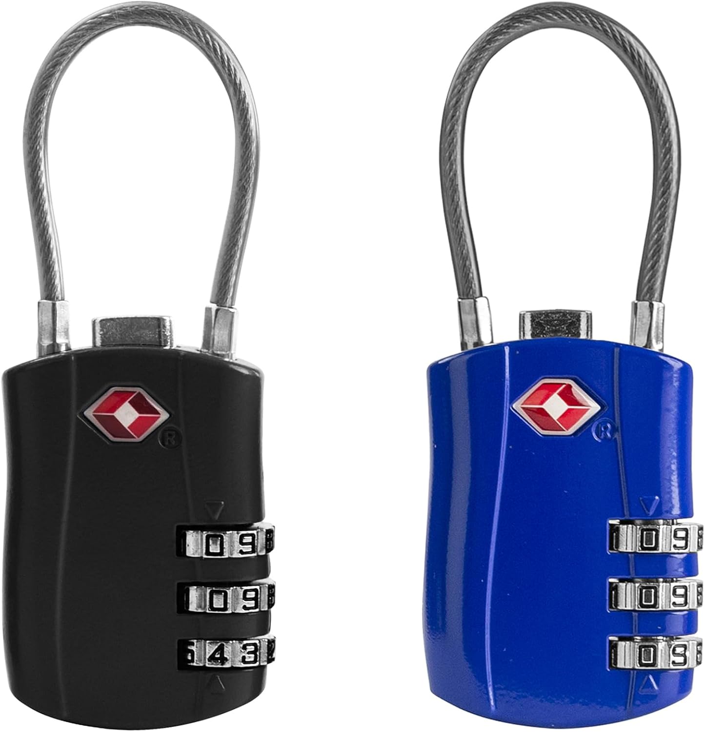Tsa Schloss Koffer Zahlenschloss 3 Stellig, Kleines Kabel Vorhängeschloss Aus Metall, 10 Cm Stahlseil Für Reisegepäck, Rucksack, Spind Und Handgepäck, 2er Set
