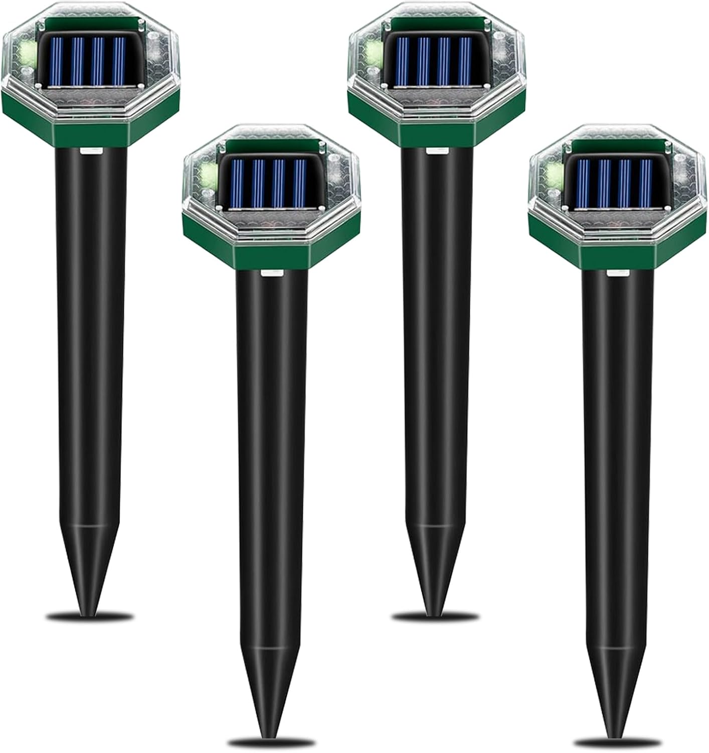 Ultraschall Maulwurfvertreiber Für Mäuse,4 Stück Solar Maulwurfschreck Für Den Außenbereich 360 °,upgraded Ultraschall Wühlmaus Vertreibe Für Maulwürfen, Erdhörnchen Und Andere Tiere