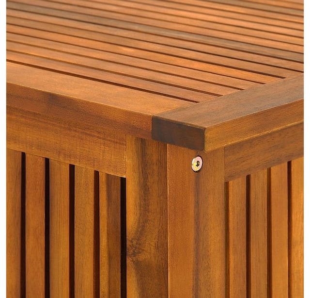 Casaria® Gartenbox Holz Akazie 205L Deckel 160kg Belastbarkeit Wetterfest Auflagenbox Aufbewahrungsbox Garten Balkon Wintergarten Sitztruhe 115x50cm