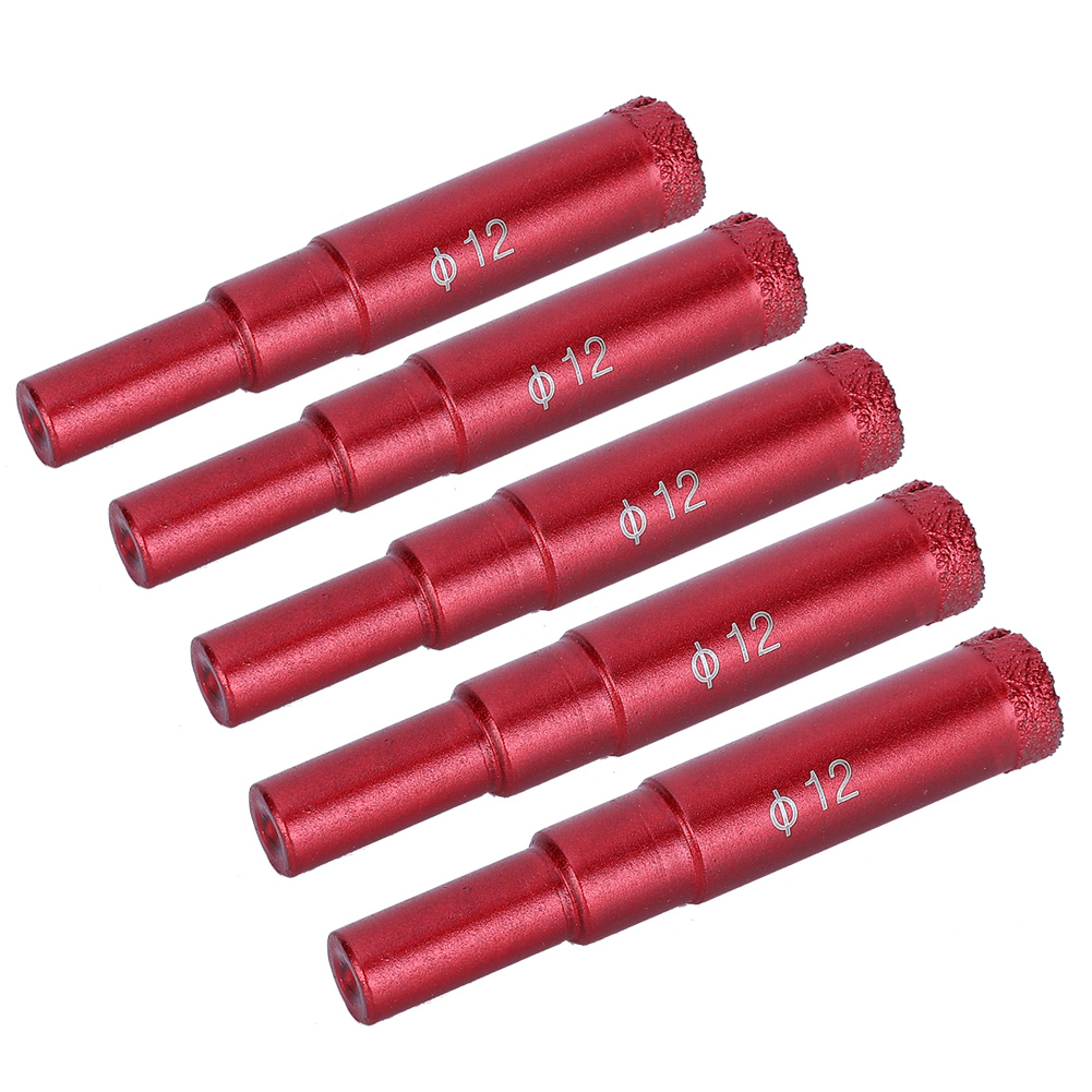 5-teiliges Set Diamantbohrer-lochöffner-elektrowerkzeug Für Marmor / Granit / Beton / Glas / Keramikfliesen Φ12