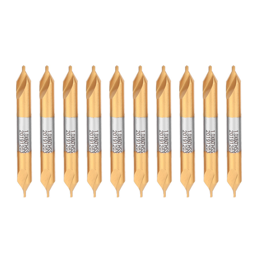 10-teiliges Zentrierbohrer-set Aus Hss-titan-beschichtetem, Geradem Schaft