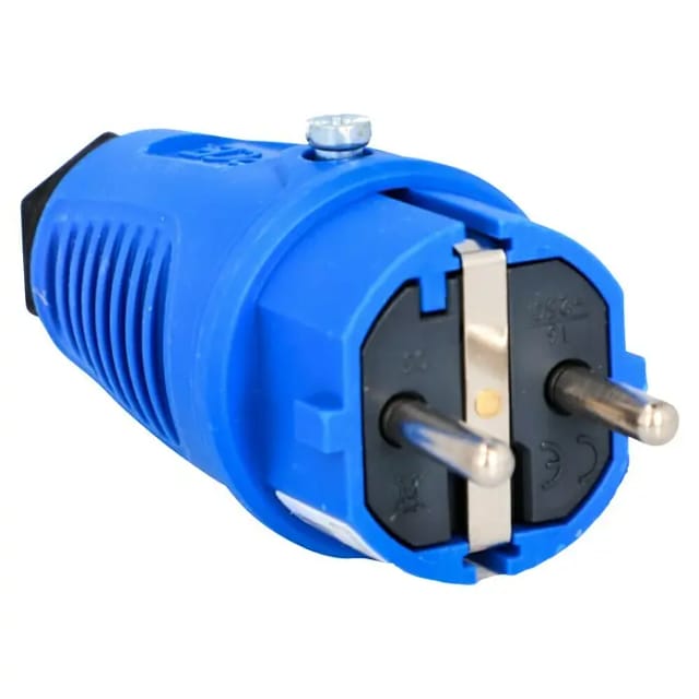 Pce Schutzkontakt-Stecker Vollgummi IP54 blau