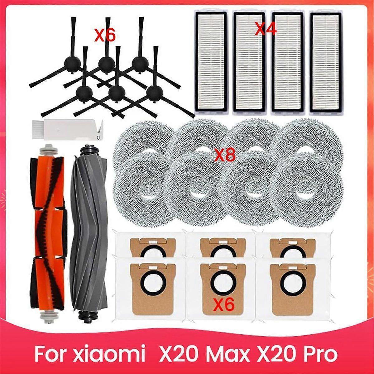 Ersatzteilset Für Die Saugroboter X20 Max Und X20 Pro: Hauptseitenbürste, Hepa-filter, Reinigungstücher, Staubbeutel