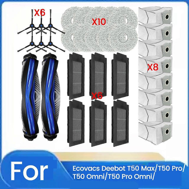 Set Aus 32 Teilen, Kompatibel Mit T50 Max/t50 Pro/t50 Omni/t50 Pro Omni: Bürste, Filter, Staubbeutel Und Mopp.