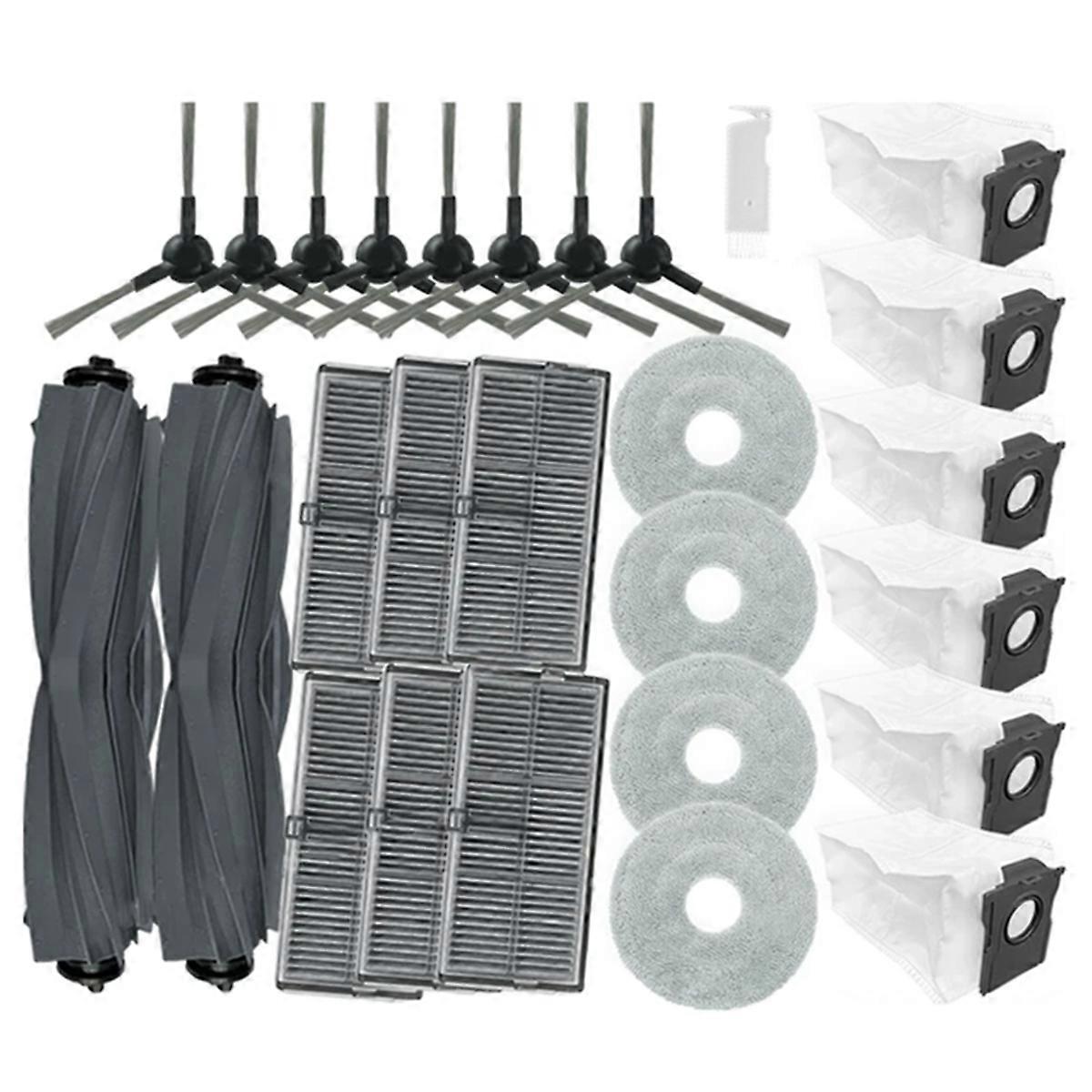 Ersatzteile, Die Mit Dem Staubsauger E30 Ultra Kompatibel Sind: Hauptbürste, Hepa-filter, Reinigungstuch, Staubbeutel Und Zubehör.