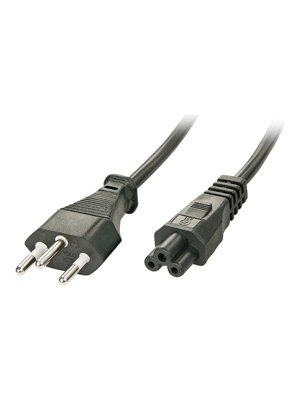 Strom Anschlusskabel [1x Schweiz-Stecker - 1x Kleeblatt-Buchse C5] 2.00 m Schwarz - Lindy