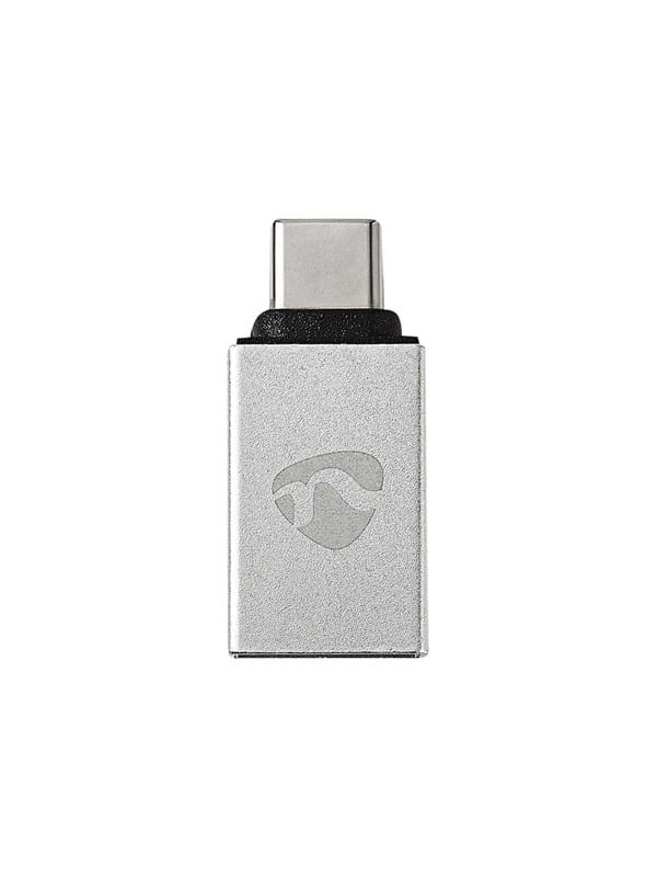 USB-C™ Adapter USB 3.2 Gen 1 USB-C™ Stecker USB-A Buchse 5 Gbps Rund Vernickelt Silber Box mit abgedecktem Fenster