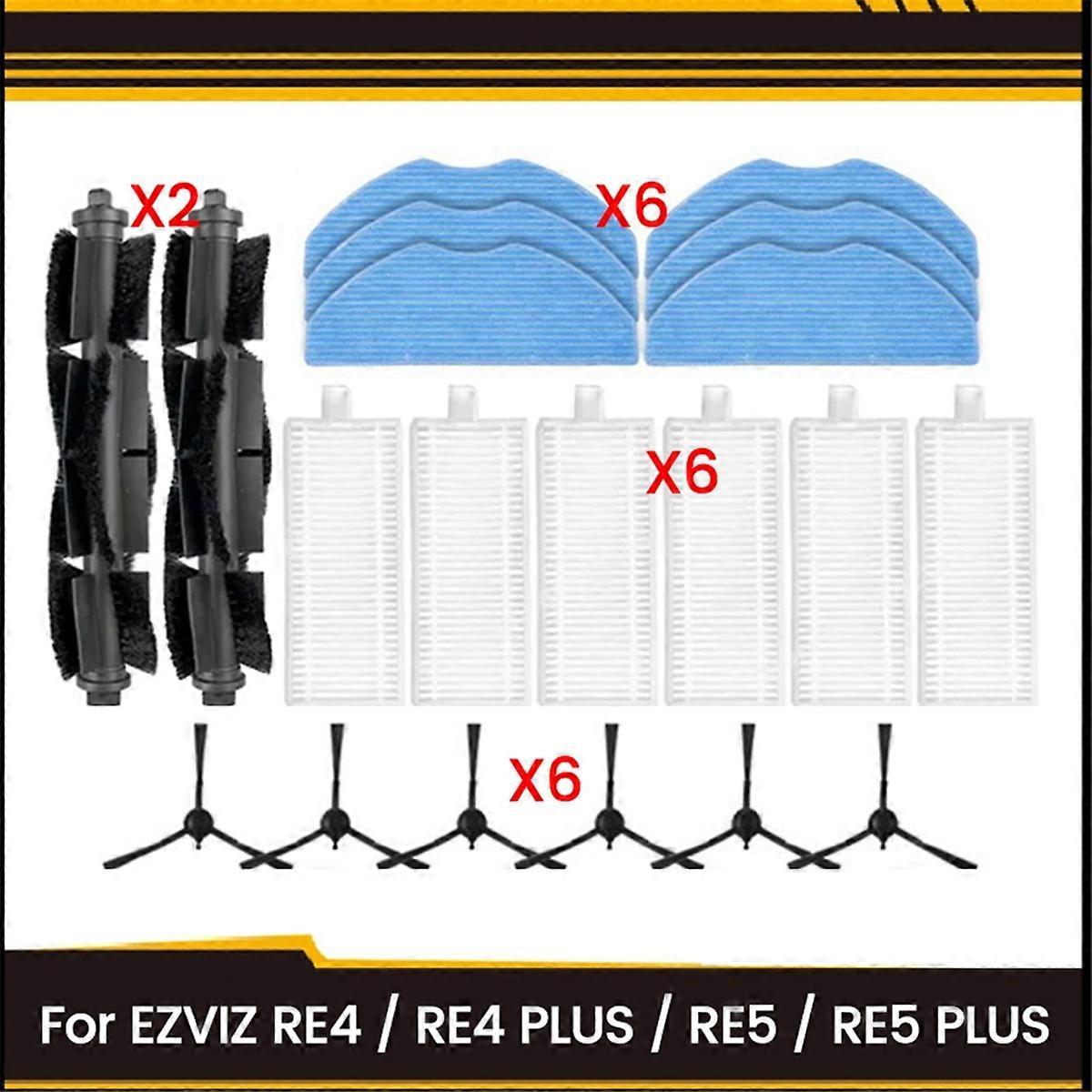 Set Mit 20 Ersatzteilen Für Ezviz Re4 / Re4 Plus / Re5 / Re5 Plus Staubsauger