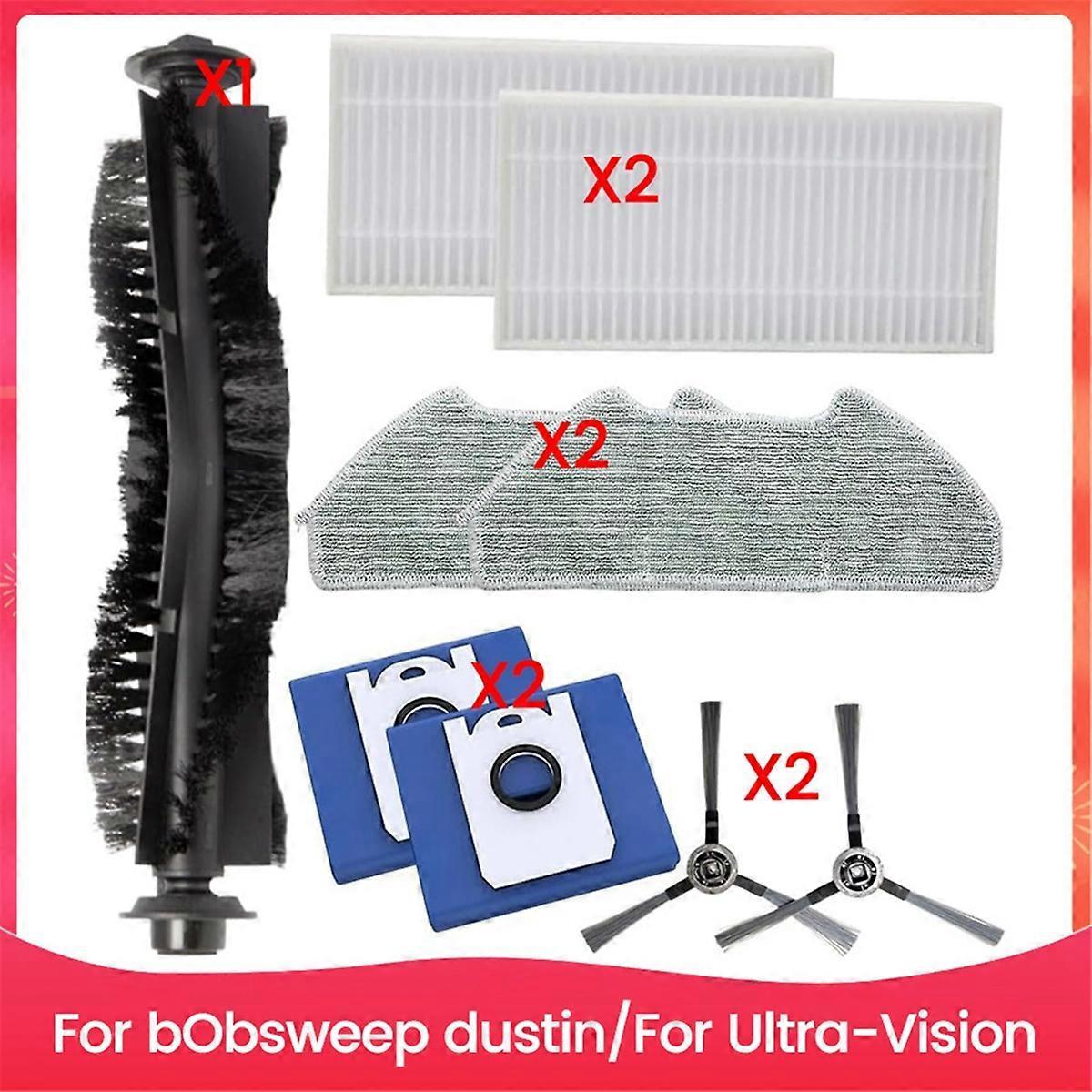 Ersatzteile Kompatibel Mit Den Staubsaugern Bobsweep Dustin Und Ultra-vision: Hauptbürste, Filter, Reinigungstuch Und Staubbeutel.