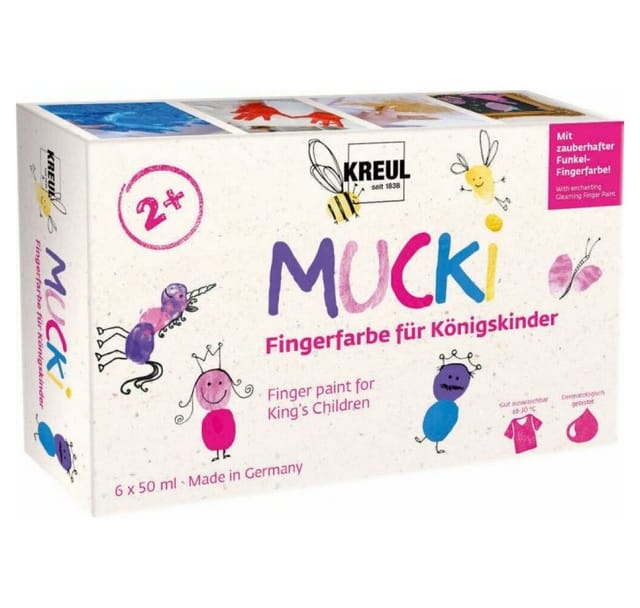Mucki Fingerfarbe für Königskinder 6er Set 50 ml Fingerfarbe - Kreul