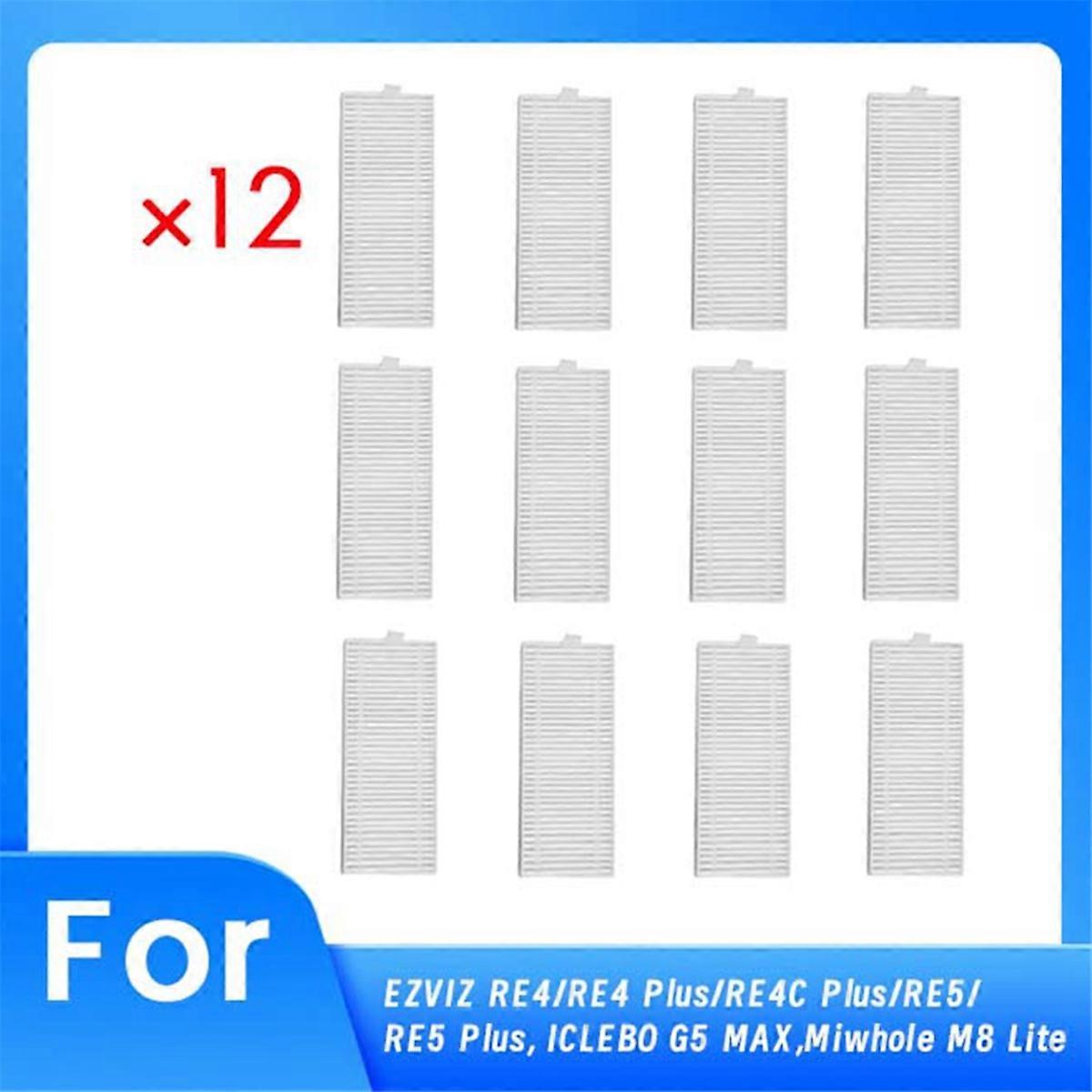 Packung Mit 12 Hepa-filtern, Kompatibel Mit Den Staubsaugern Re4/re4 Plus/re4c Plus/re5/re5 Plus, Iclebo G5 Max Und Miwhole M8 Lite