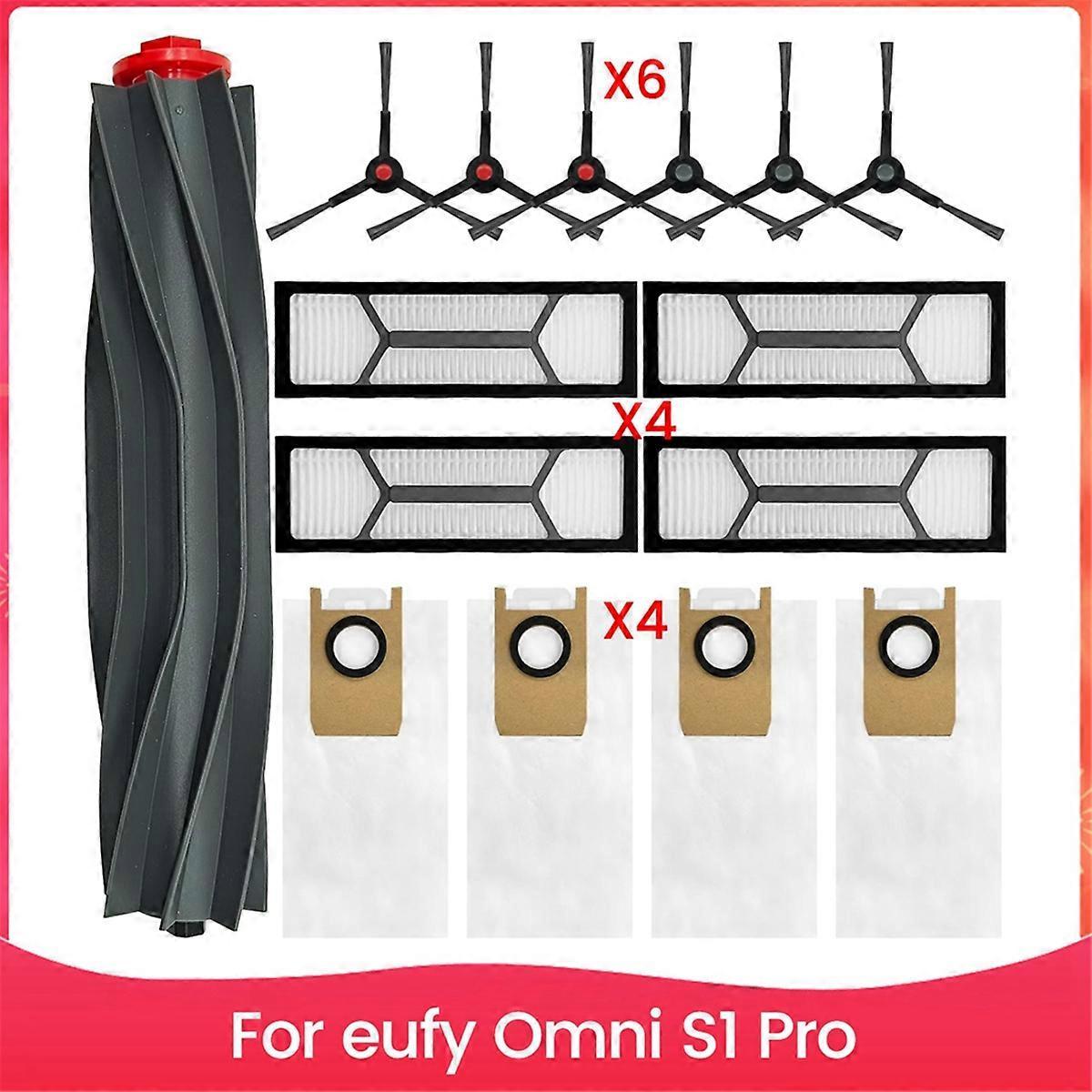 Ersatzteilset Kompatibel Mit Dem Saugroboter Omni S1 Pro: 1 Rotierende Bürste, 6 Seitenbürsten, 4 Hepa-filter, 4 Staubbeutel