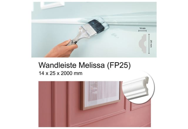 Saarpor - Decosa Flachprofil Melissa (FP25), 25 mm, Länge: 2 m - 10 Stück