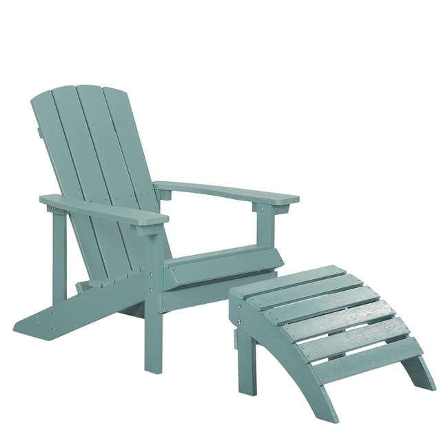 Gartenstuhl ADIRONDACK mit Fußstütze Türkis