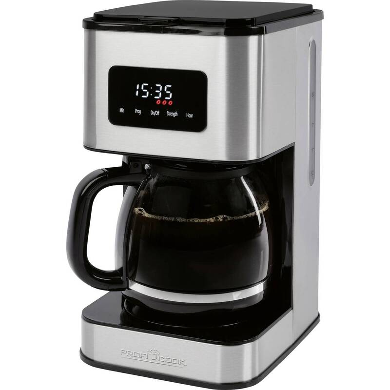 [gebraucht] B-ware Profi Cook Kaffeemaschine Inox 14 Tassen Filterkaffeemaschine Glaskanne 900w