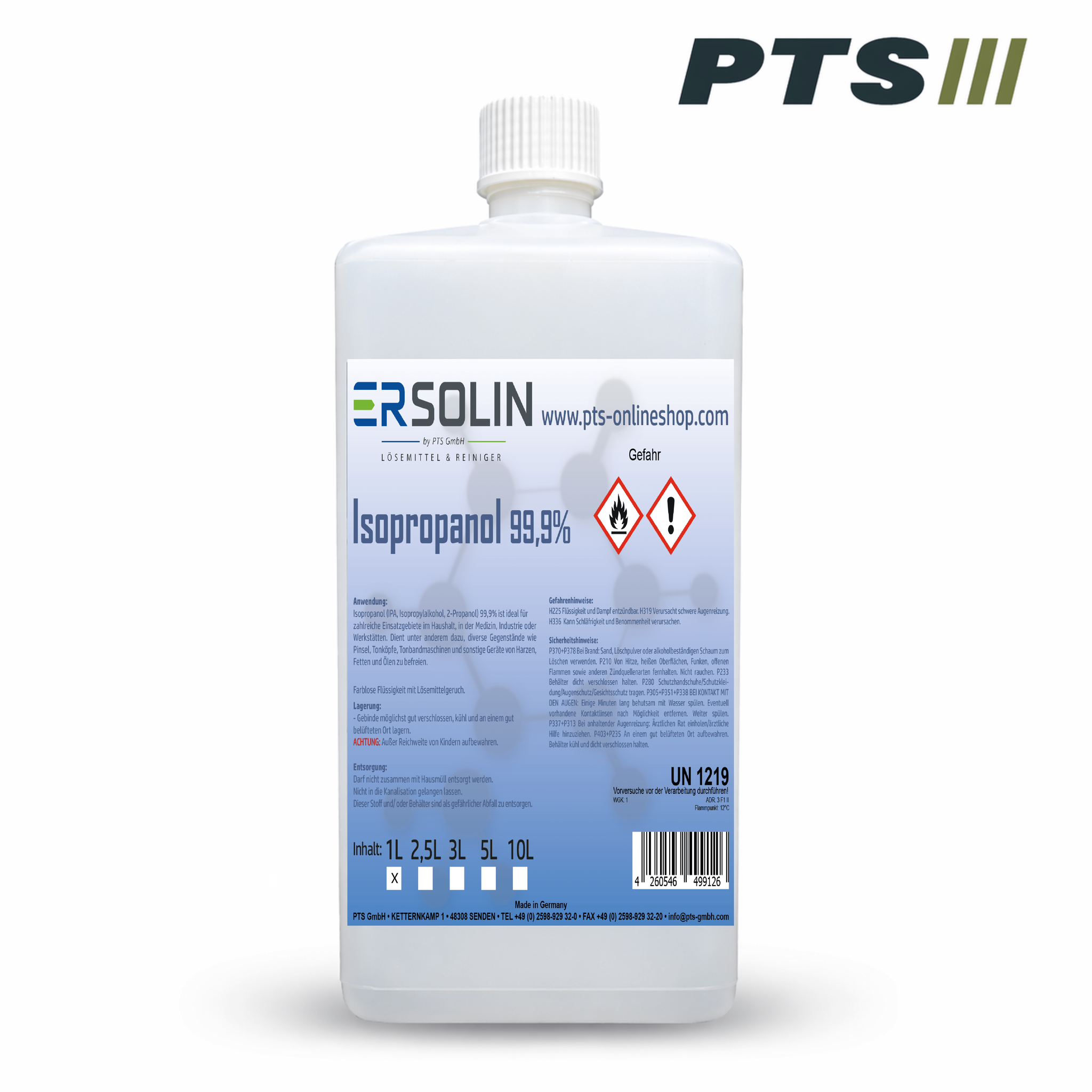 Isopropanol 99,9 % Ipa 1 L Reiniger & Entfetter Ersolin