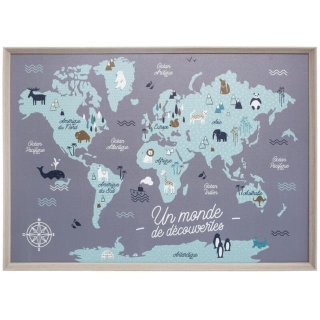 Atmosphera - Weltkarte für Kinder, Wanddekoration, 70 x 50 cm for kids