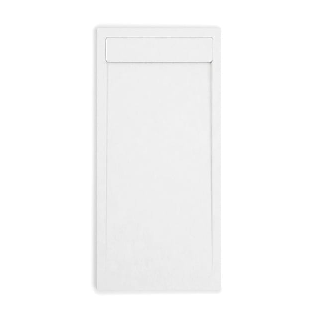 Mineralguss-Duschwanne extra flach quore Schieferoptik weiss 90x200cm