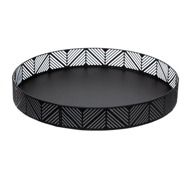 Dekoratives Tablett, Küche, schwarz, Ø 30 cm - Secret de Gourmet