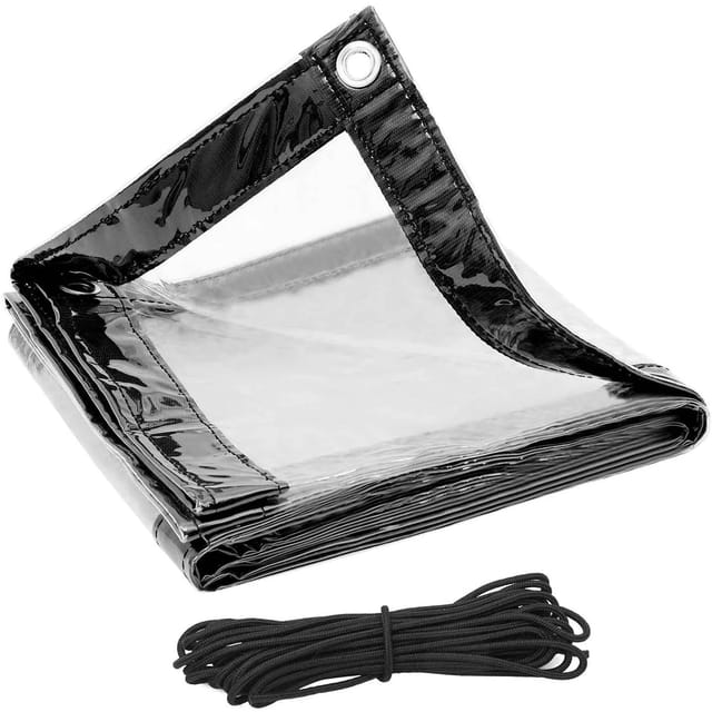 Pvc Abdeckplane mit Ösen und Seil wasserdicht transparent 2x3m - Woltu