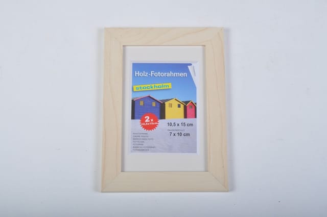 2er Pack Holz-Fotorahmen 10,5x15cm Foto Photo Rahmen Dekoration Haushalt wohnen - natur