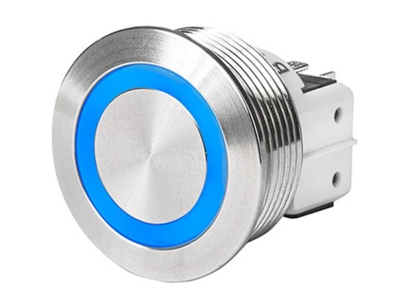 [neuwertig] B-ware Schurter Drucktaster 3 A Tastend Blau Ø 22 Mm Ip40 1 Wechsler 1 Stück