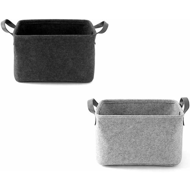 Filz-aufbewahrungsbox, Mit Zwei Griff-filzkörben, Dient Als Aufbewahrungsbox Für Kleidung, Handtücher, Toilettenartikel, Babyprodukte, Bücher Usw. 2 Stück (p