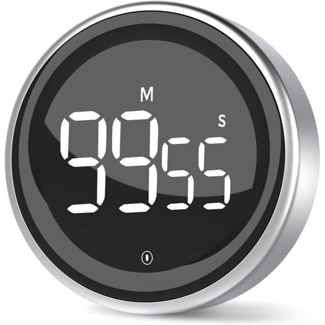 BEBUSINGOTO Digitaler Küchentimer mit Stoppuhr und Countdown-Funktion, Gehäuse aus Aluminiumlegierung, Anzeigemodus