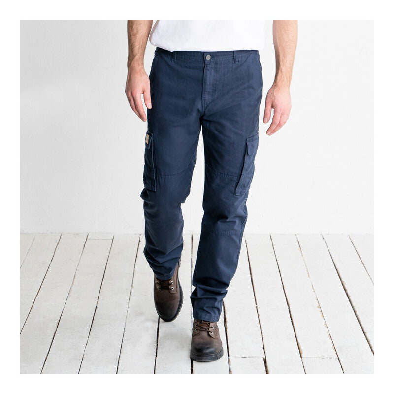 [neuwertig] B-ware Stier Multipocket Cargo Pants Arbeitshose Bci Baumwolle 32/32 Navy 10 Taschen