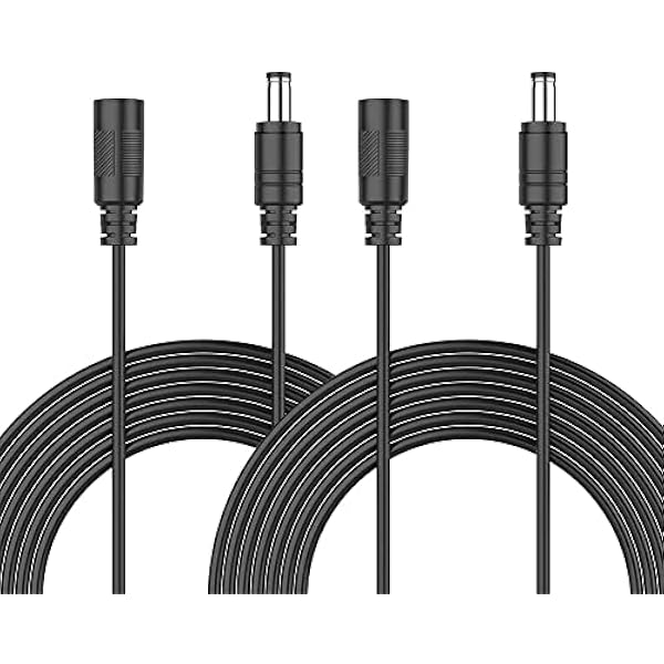 2-pack 3 Meter Dc Verlängerungskabel 5,5 Mm X 2,1 Mm, Universal Dc 12 Volt Netzteil Verlängerungskabel Für Überwachungskameras, Led Streifen, Cctv-ip Überwachung, Dc12 Volt Netzteil Oder Ladegerät