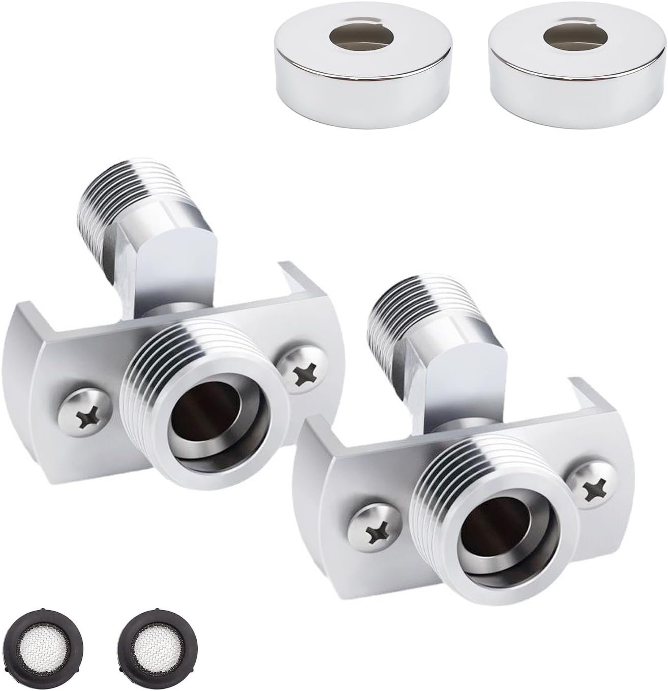 2 Stücke Einstellbarer Duschmischer Adapter, Duschkopf Adapter, Verstellbarer Duschhahn Adapter, Für Einstellen Wasserventils, Wasserleckprobleme