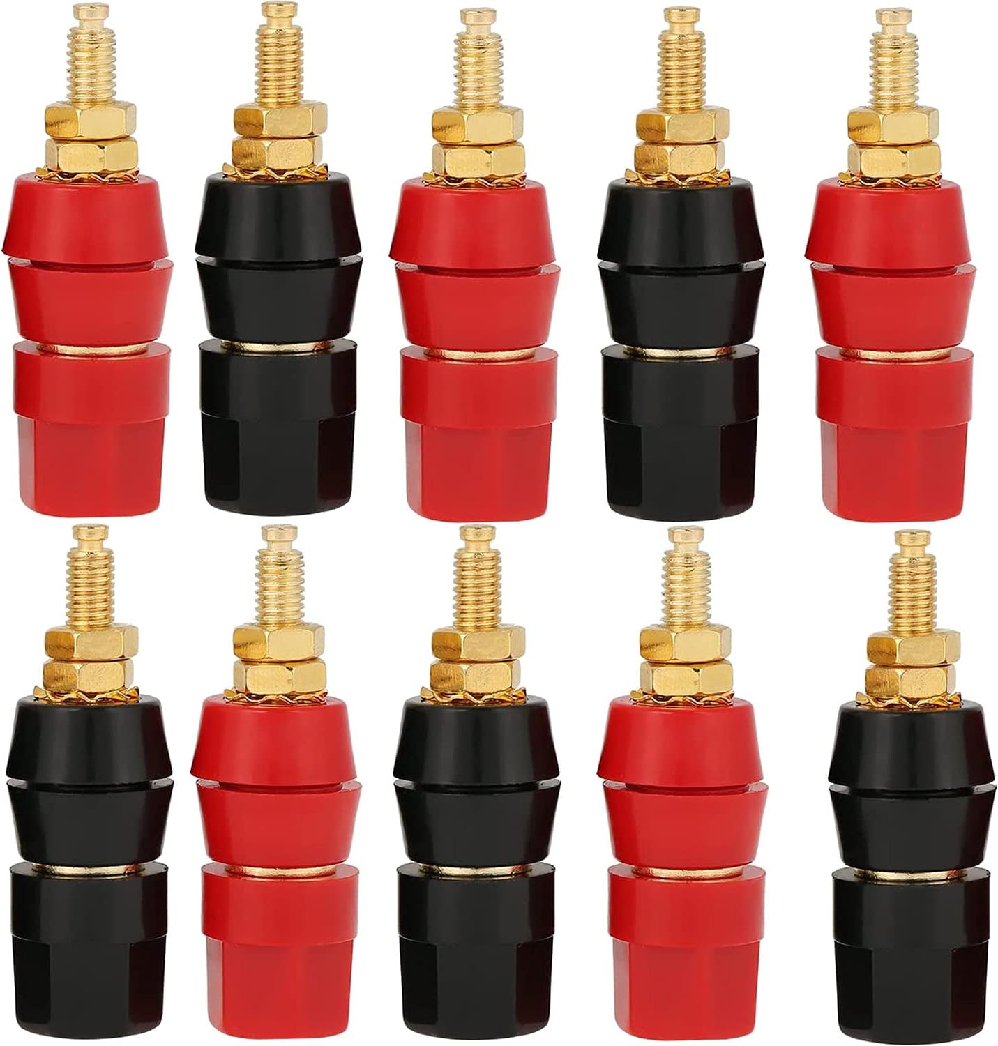 10 Stück 4 Mm Bananenbuchse, (schwarz Rot) Audio-lautsprecheranschluss, Binding Post Bananenstecker Panelmontage Bananenbuchse, Für Chassis Hifi Audio